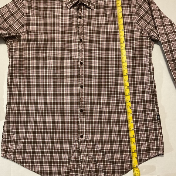 Hugo Boss Men’s Slim Fit Plaid Button Up Shirt Brown Long Sleeve - Picture 3 of 11